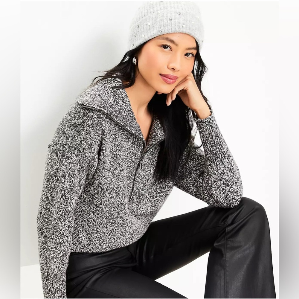 Cozy Marled Gray Cowl Sweater